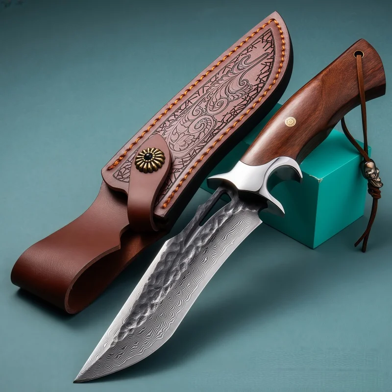 

Factory outdoor knives camping knives wilderness survival knives straight knives self-defense portable Damascus knives