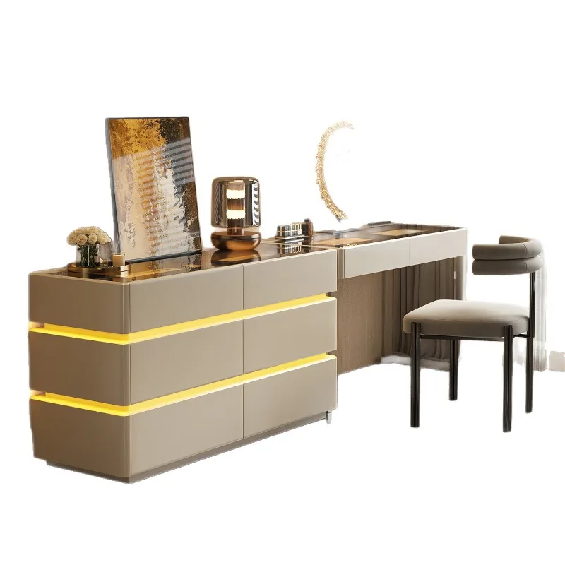 

Italian minimalist dresser chest integrated bedroom end of bed light luxury high-end modern storage multi-functional makeup