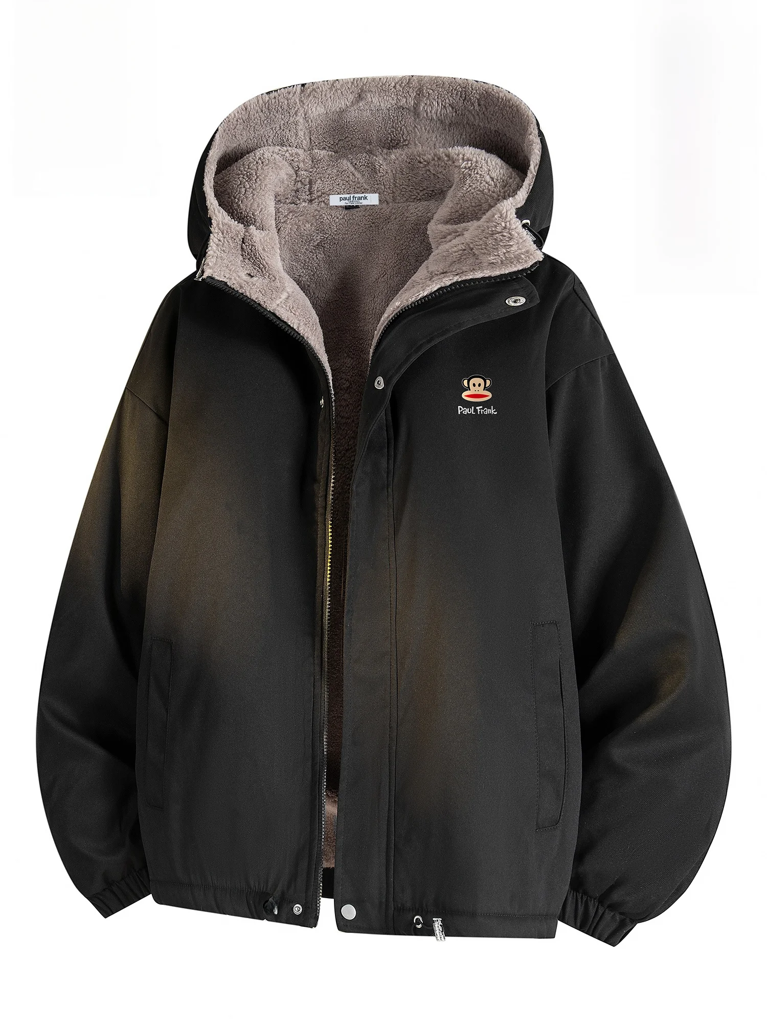 

Зимняя утепленная куртка Paul Frank из хлопка с бархатным начесом, мужская, свободного кроя, теплая, с капюшоном, цветная, для молодежи, на каждый день