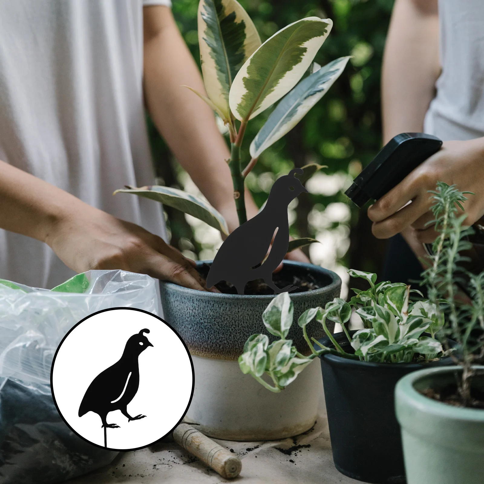 

4Pcs Metal Quail Lawn Decoration Outdoor Yard Ornaments Vivid Courtyard Landscape Decor Metal Quail Decoration