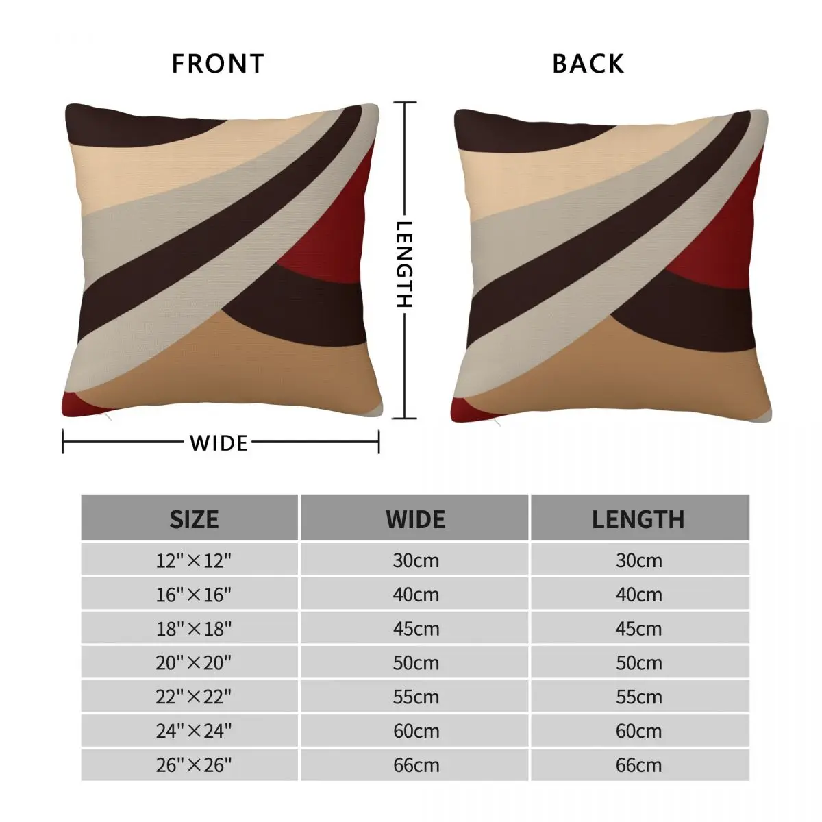 Trendy Bold Curvy Pillowcase Polyester Linen Velvet Pattern Zip Decor Throw Pillow Case Home Cushion Cover