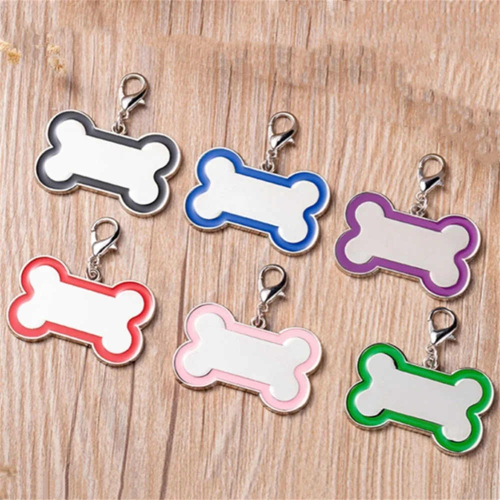 50pcs Dog ID Tag Personalized Bone Pet Puppy Kitten Name Tags