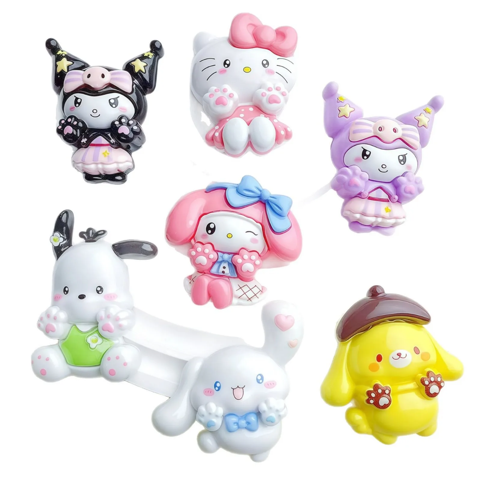 ミニソ サンリオ キャラクター クリームグルー ハンドメイド DIY ヘアピン 冷蔵庫ステッカー 洞窟風シューズ キーホルダー レジンジュエリー アクセサリー