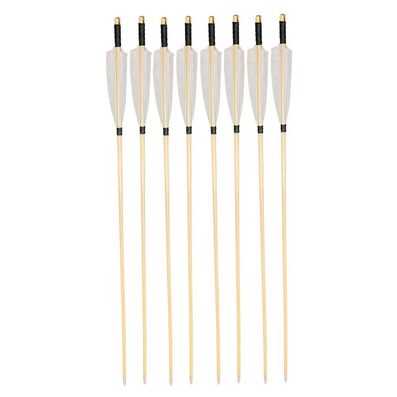 6Pcs Handmade Archery Wooden Arrows 5