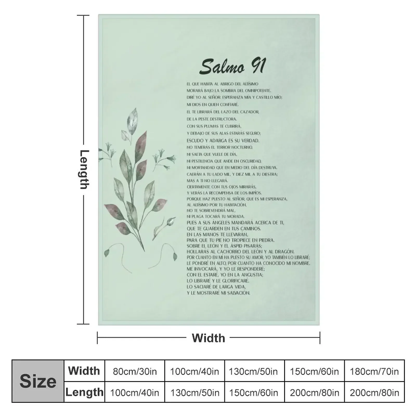 Salmo 91, Spanish Bible Verse Throw Blanket couch cozy soft plush fuzzy picnic outdoor blanket