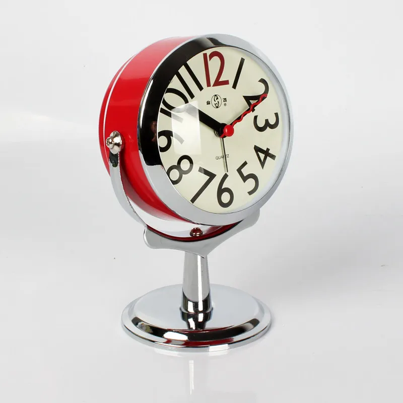Small Alarm Clock Creative Simple and Cute Timepiece Silent Bedside Table Clocks Home Bedroom Children's Mini Night Light Clock