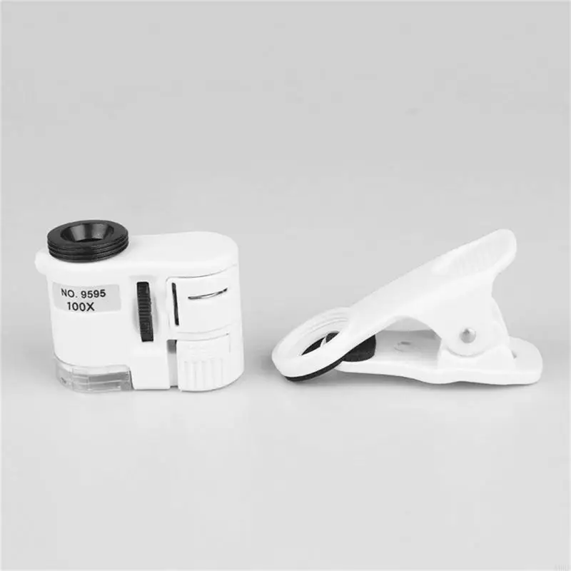 Multifunctionele LED -microscooplens clip op mobiele telefoonlens upgrades voor smartphones A0KF