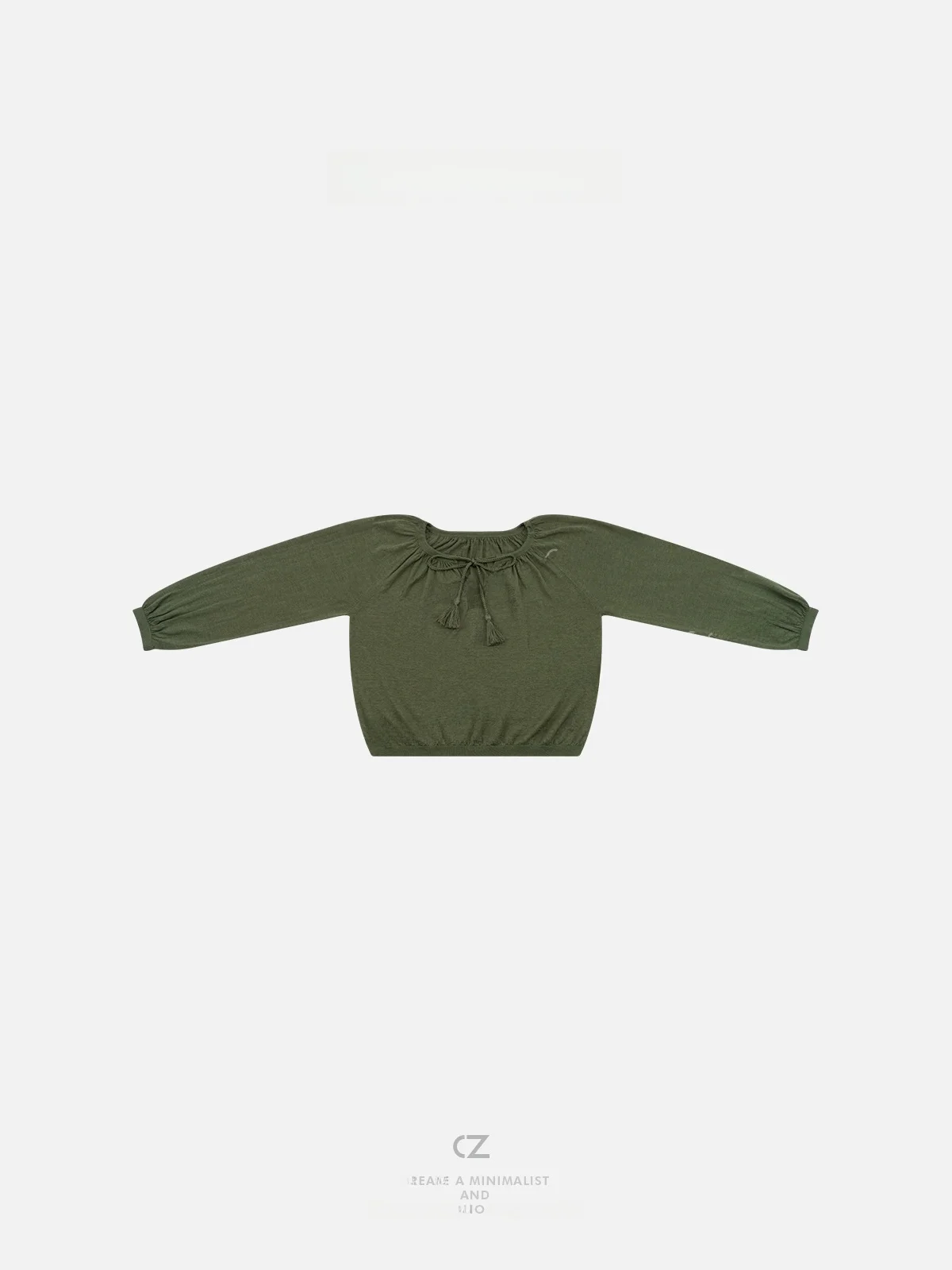 

Flax Mixed Knitted T-irt with Rope Bowtie Skin-friendly Anti-aging Faion Women's Casual Sle Long Sve Summer Top