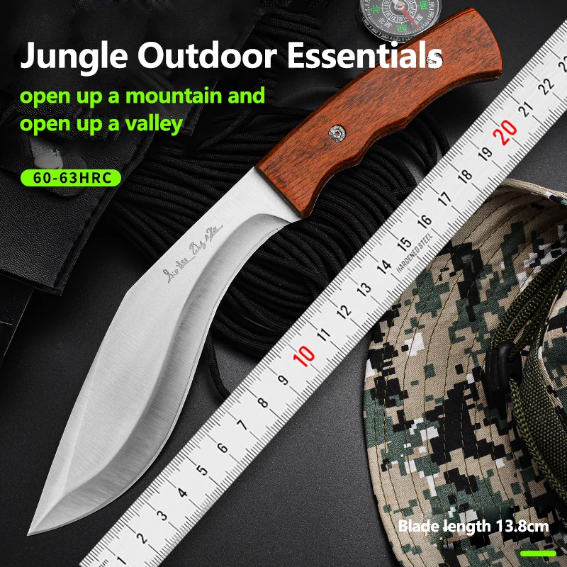 1Pc High Hardness Outdoor Straight Knife, Fixed Blade, Edc Convenient Cutting Knife, Suitable for Outdoor Hiking Cutting Tool