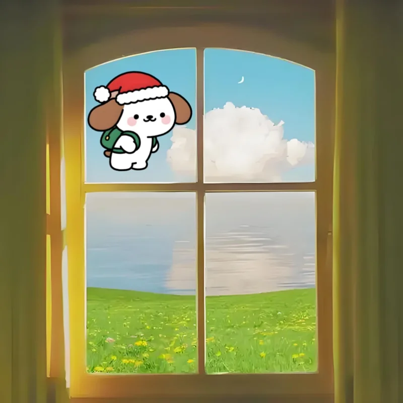 ملصق جولي سانتا هات جرو لهدايا عيد الميلاد ولمسات الديكور"، مناسب لشارات الكمبيوتر المحمول، أغطية الهدايا