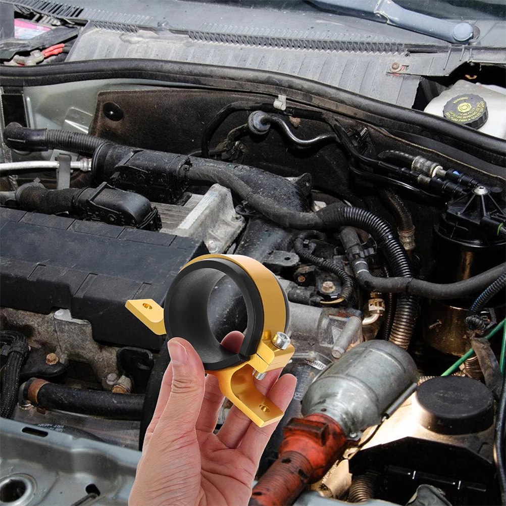 

2pcs Oil Pump Bracket 58mm Gold Durable Stable Gas Holder Hose Clip Mounting Clamps Car Accessories