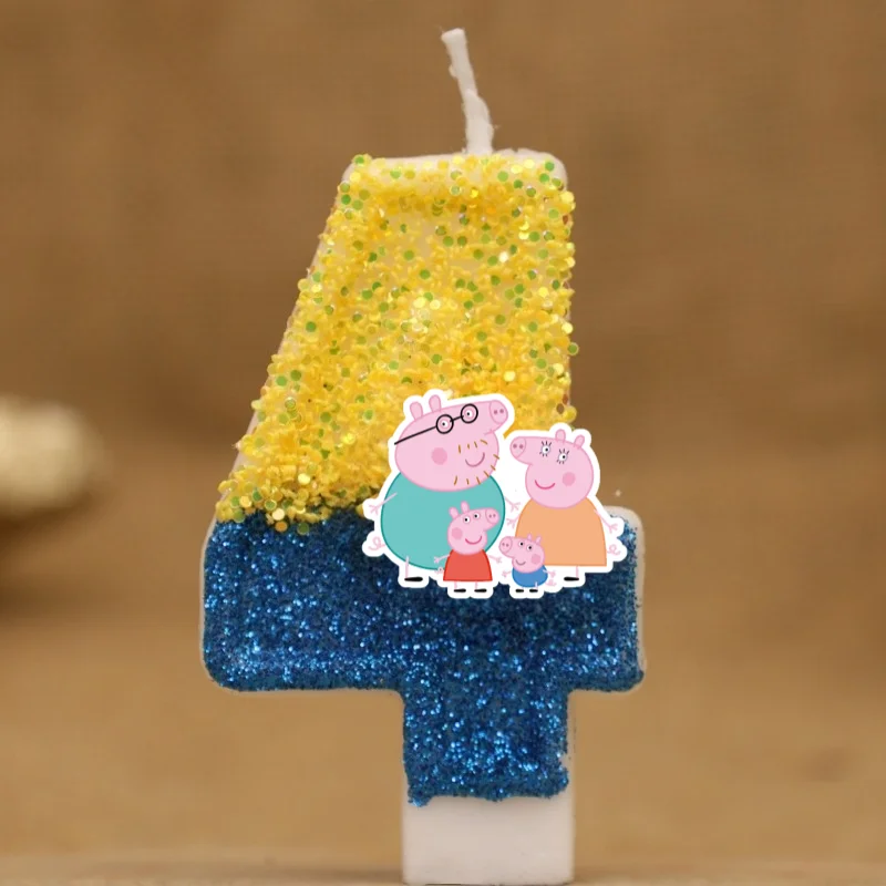 Familien-Schweinchen Geburtstagstorten-Deko, Digitale Kerzen für Kinder, Zierliche 0-9 Zahlenkerzen, Party-Dekoration, Geschenk für Jungen und Mädchen
