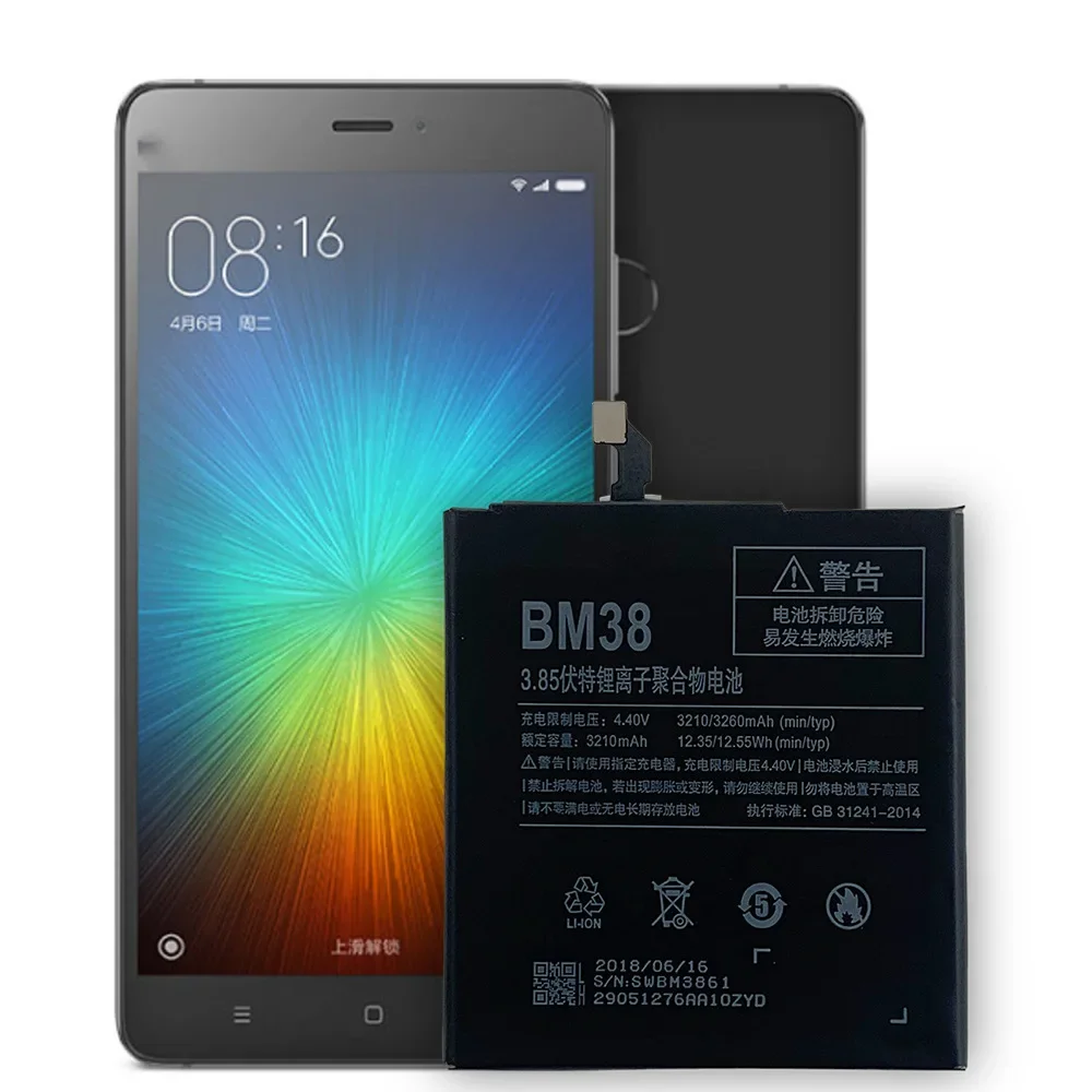 BM38 Battery For Xiaomi Mi Mix 4S Replacement Lithium-ion Polymer Mi 4S High Quality Replacement New Batteries