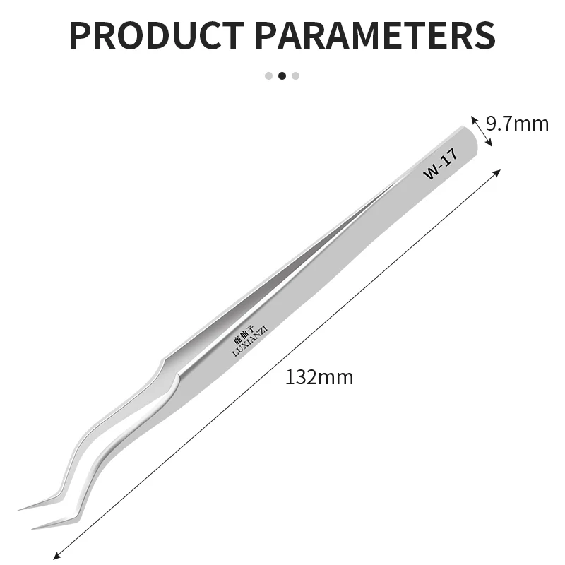 LUXIANZI Precision Anti-magnetic Stainless steel Tweezers Phone Repair Tool Circuit Board Chip Tin Placement Positioning Forceps