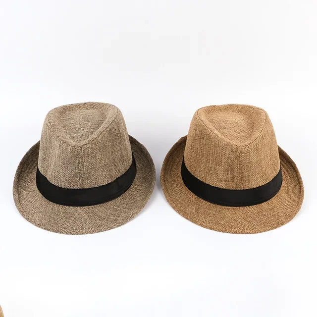 Men's Handsome Cowboy Hats Formal Hat Jazz Cotton Linen Pure Hat Imitation Linen Sun Visor Hat Fashion Accessories
