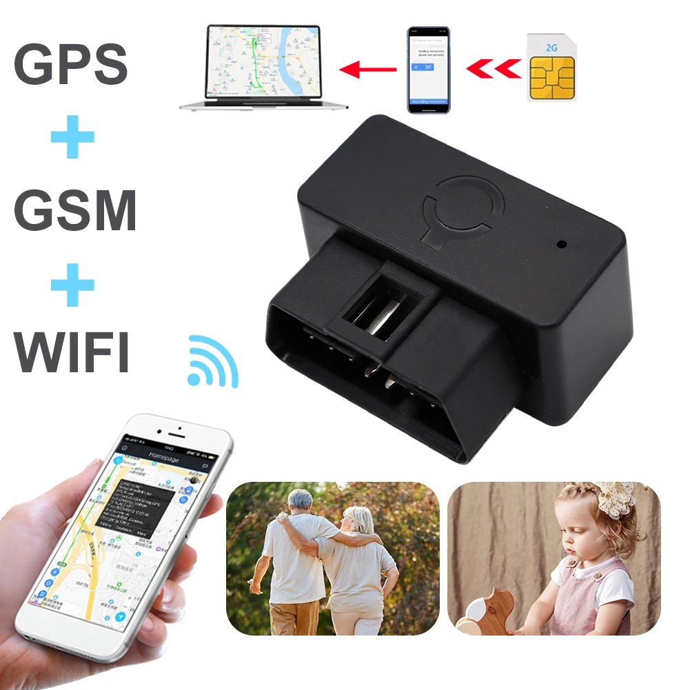 Car Vehicle OBD GPS Tracker 2G Location Geofence Route History Overspeed Alarm Anti-lost Car GPS Locator Free Web APP Device