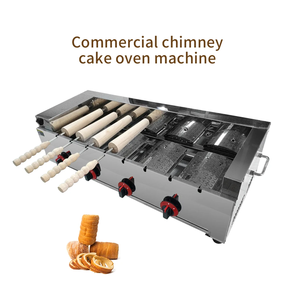 Horizontal rotary chimney cake maker, gas/electric option, suitable for bakeries