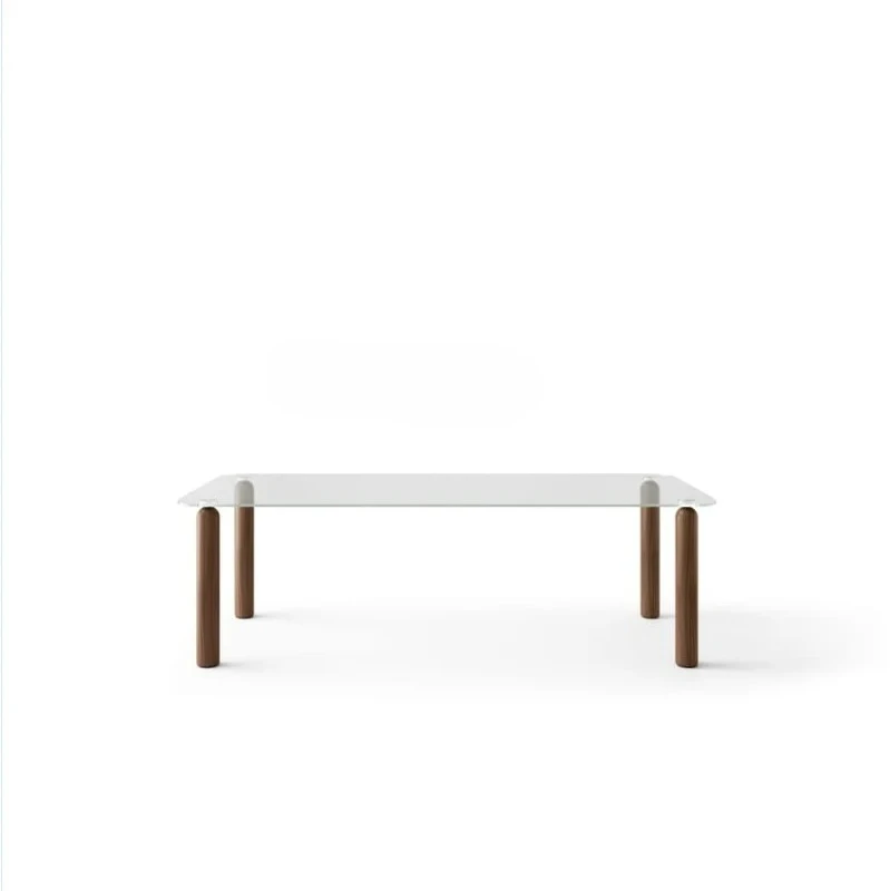 

Italian minimalist glass, modern minimalist size apartment living room rectangular dining table