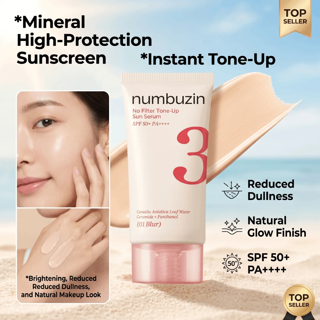 New Mineral Broad Spectrum SPF 50 PA++++ Lightweight Sunscreen Tone Up Dullness Correcting Skin Like Natural Finish Sunscreen