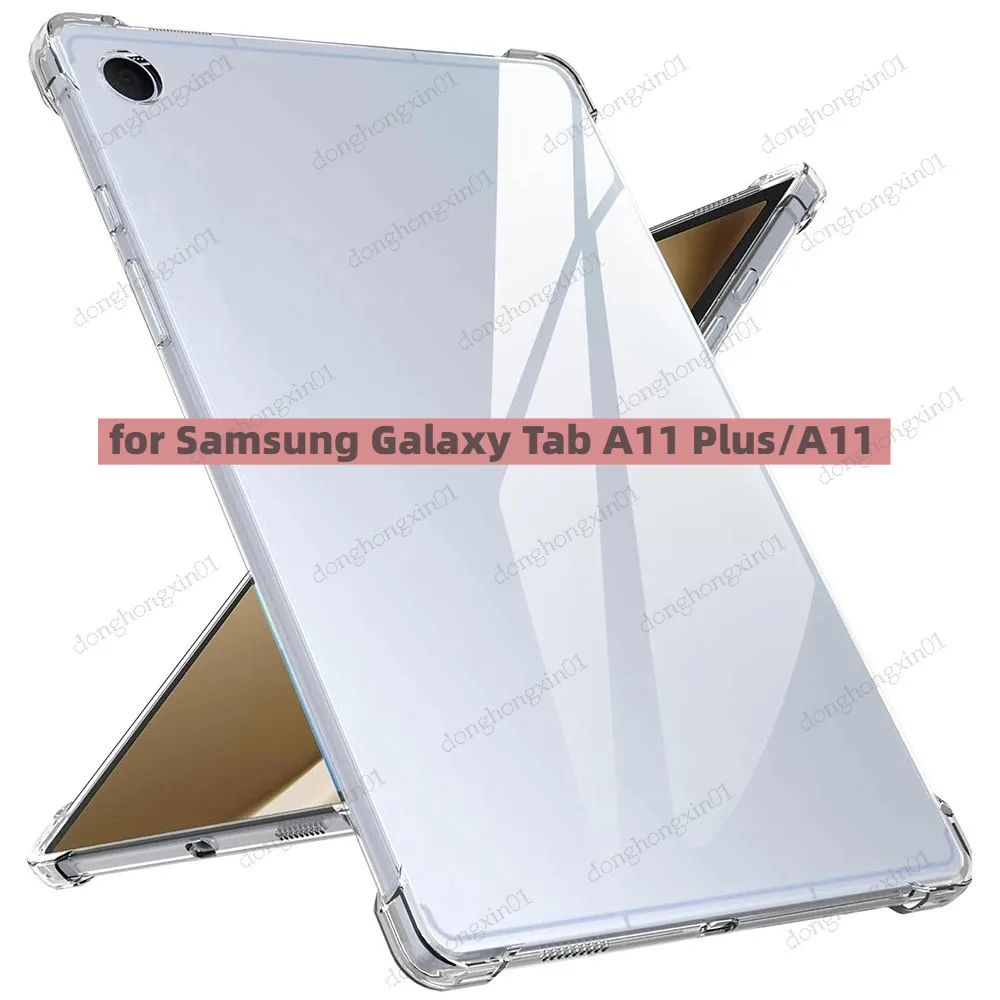 

Clear Case for Samsung Galaxy Tab A11 Plus 11 Inch A11 8.7 2025 Flexible Silicone TPU Shockproof Anti-Scratch Shell