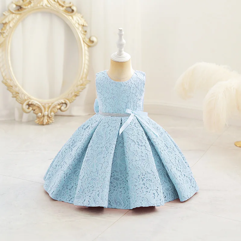 3-10 year old summer baby dress girl sleeveless lace birthday party dress butterfly wedding flower girl dress