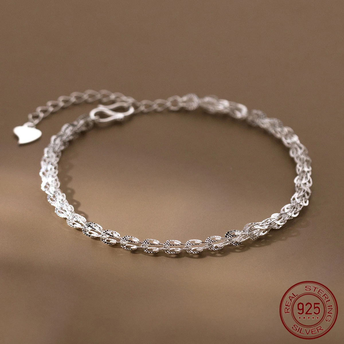 La Monada 15+4cm Bracelet For Women Silver 925 Sterling 925 Silver Simple Trendy Women's Bracelet Girls Student