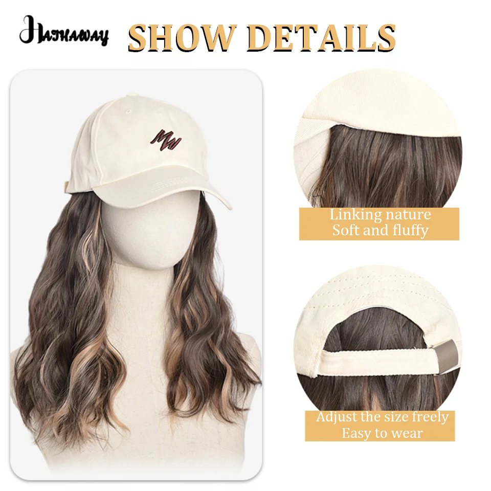 Synthetic Hat Wig New Hat Wig Fashion Online Celebrity Highlights Short Curly Hair Wig Female Full Head Party Daily Wear Hot Wig