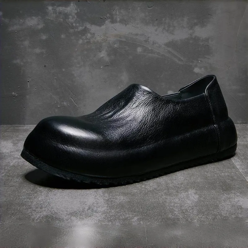 

Designer Luxury Genuine Leather Loafers Men Leather Shoes Slip on Flat Work Walking High Quality Shoes Male Thick Sole Oxfords