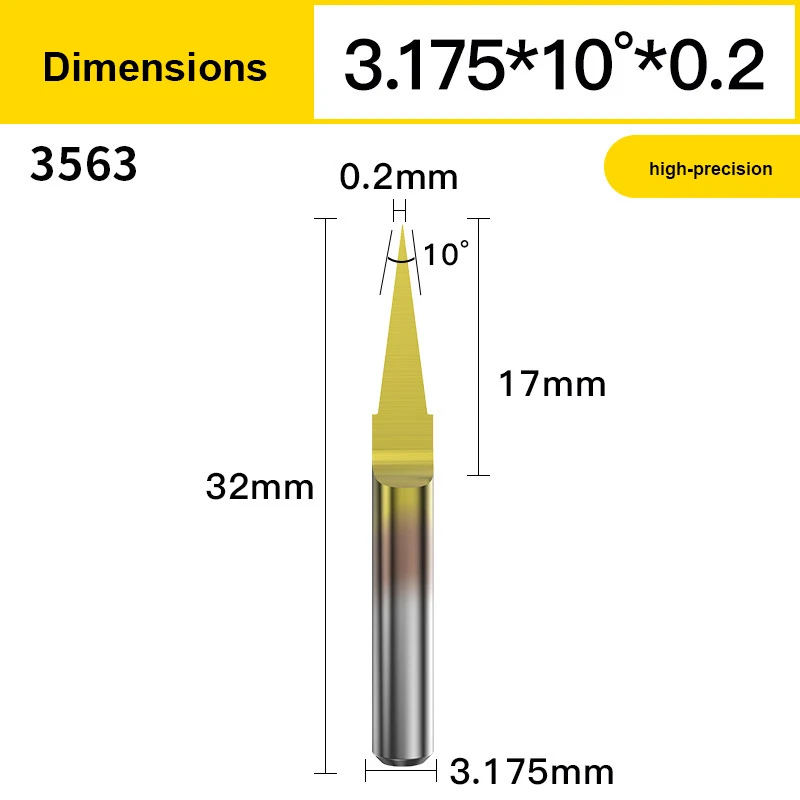 BB Flat Bottom Engraving Bits CNC Carving Tungsten Carbide Router PCB integral steel 3D Milling Cutter 3.175 10 15 20 Degree