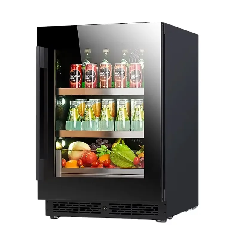 Built In Wine Cooler Refrigerator Single Zone Glass Door Electric Freestanding Wine Fridge For Home Hotel Kitchen Bar Storage