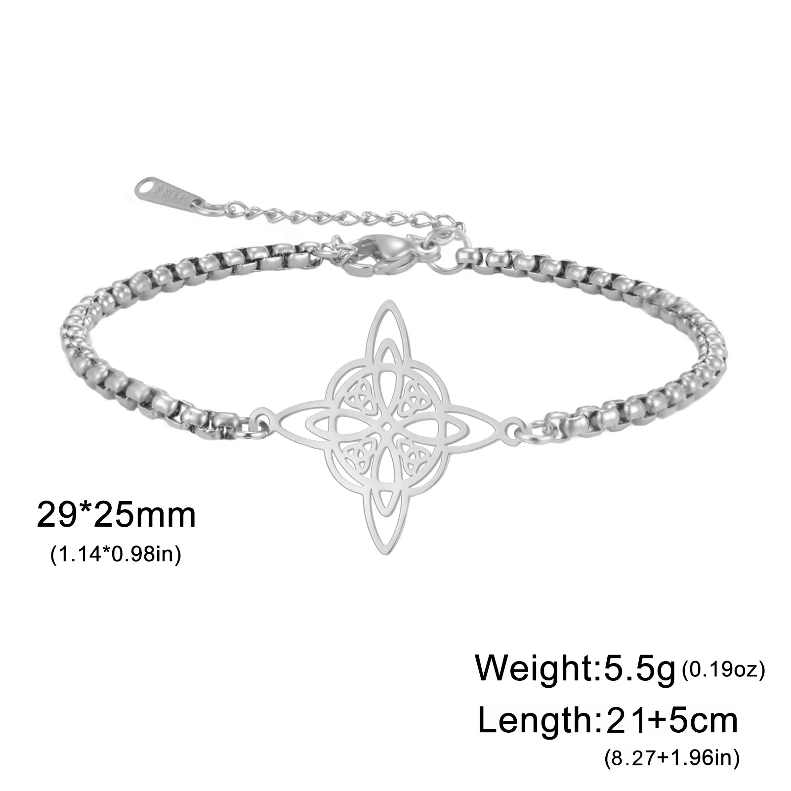 Kkjoy Hexenknoten Keltischer Vierzackiger Stern Fußkettchen Edelstahl Fußschmuck Sommer Strand Amulett Geschenk für Frauen Mädchen – Detail 3