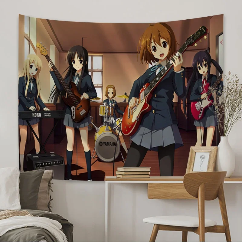 Nuovo K-ON! Anime Cartoon Hanging Tapestry Bohemian Mandala Wall Art Home Party decorativo Japan Game Photo Background Cloth