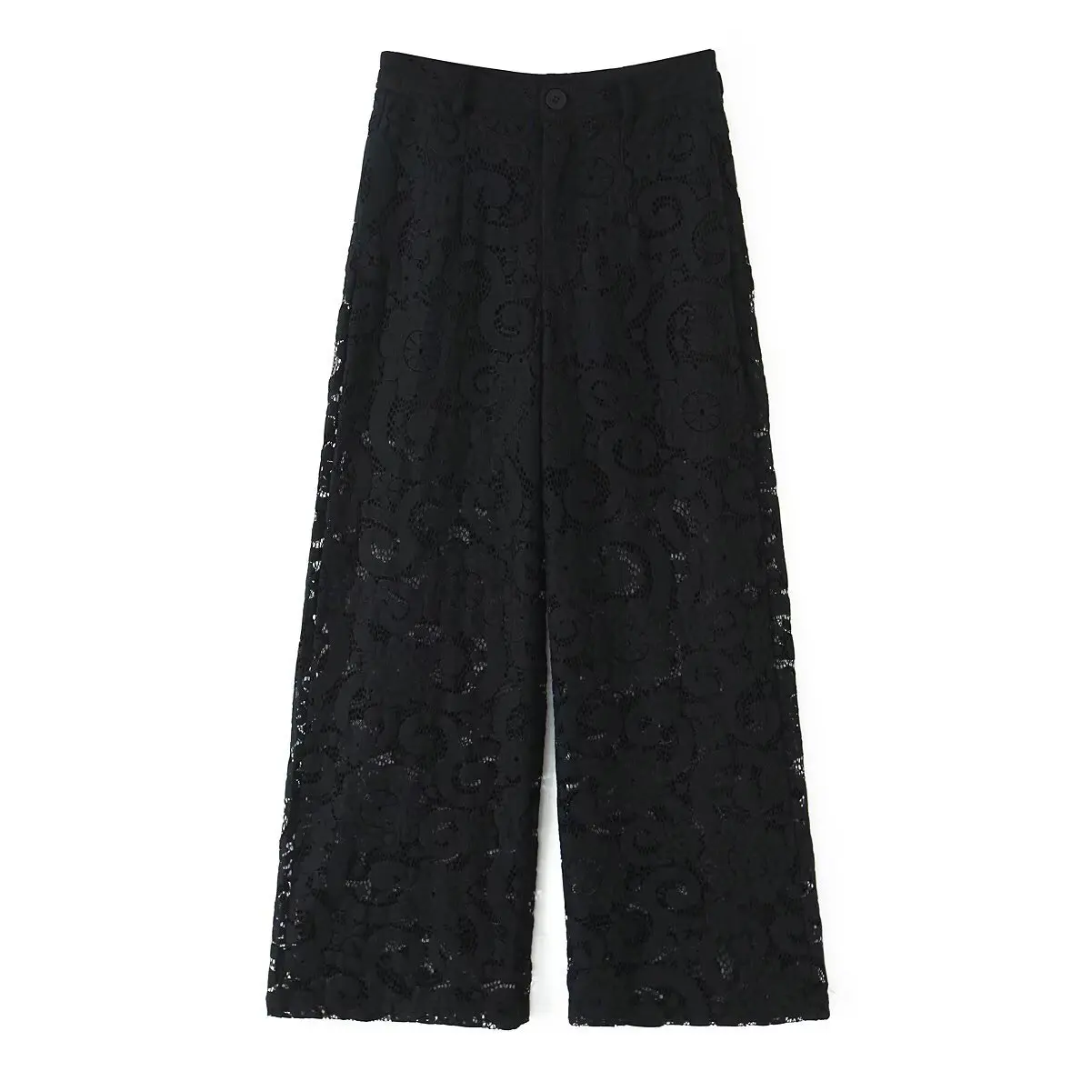 Fashionable Loose Lace Casual Pants Women's High Waist Straight Leg Organic Cotton Cross-Border Apparel Popular INS Style