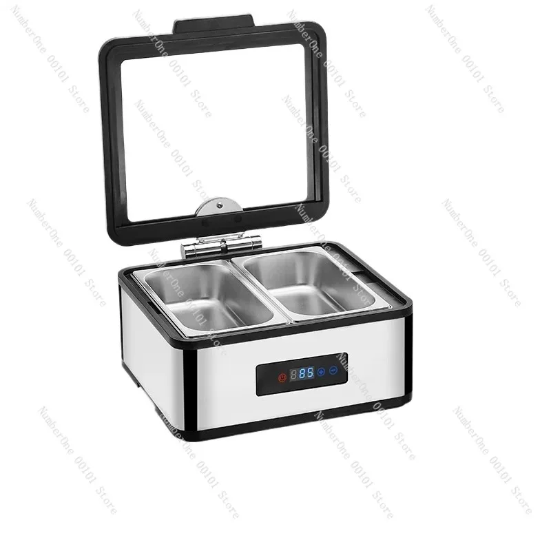 304 Stainless Steel Hydraulic Buffet Server, Visual Heating Insulation Chafing Dish with Flap Lid