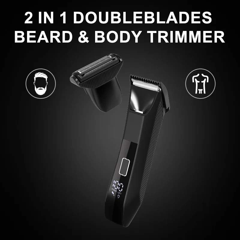 IPX6 wasserdichter 2-in-1-Traum-/Körperschneider – SkinSafe-Doppelkopf-Folienklingen, kabelloser Nass- und Trocken-Trimmer mit USB-C-Schnellladung – Detail 6