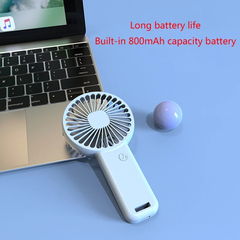3 Speeds Portable Simple Mini Desk Fan Handheld Cooling Fan Quiet Fan for Bedroom Outdoor Camping Travel Easy to Use
