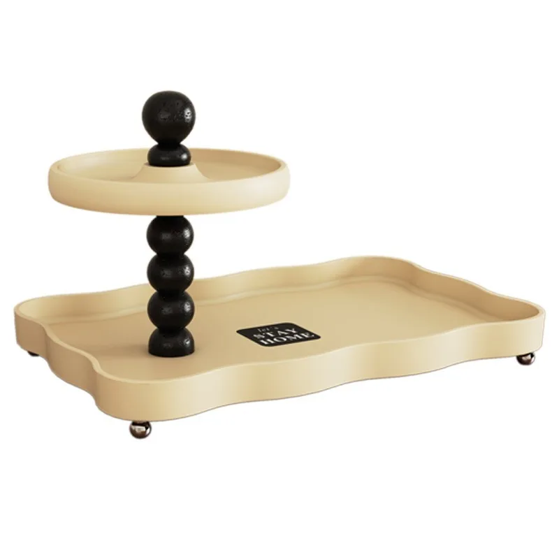 Retro medieval style entrance key storage rack creative light luxury desktop double-layer simple decorative tray