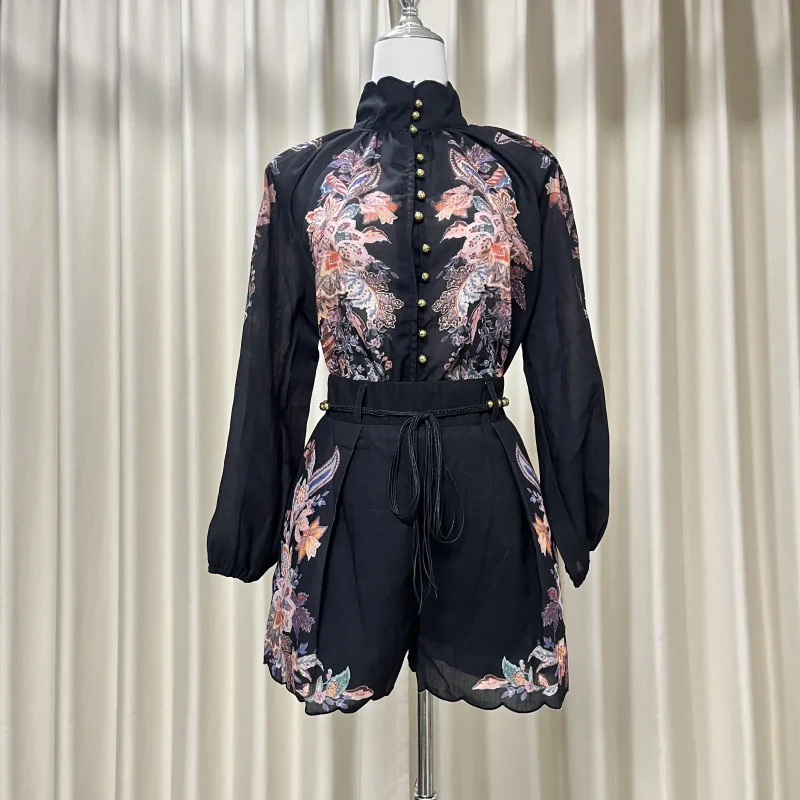 

Women's Suit Floral Linen Elegant Short Suits Casual Vacation Beach Party Suits Woman Clothing Fashion High Quality Suits 2025