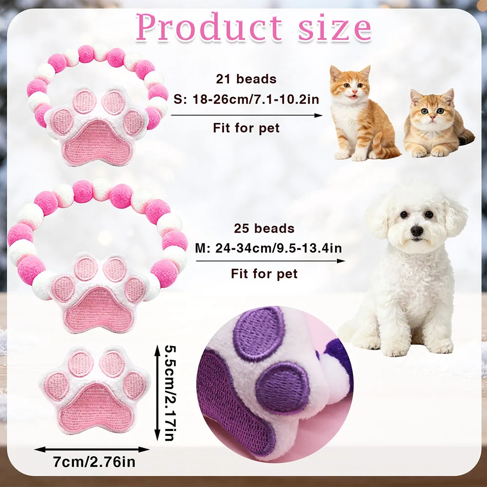 30/50/100PCS Handmade Dog Collars Plush Balls Paws Decorate Elastic Bands Puppy Bow Ties Small Dog Bowties Pet Supplies for Dogs