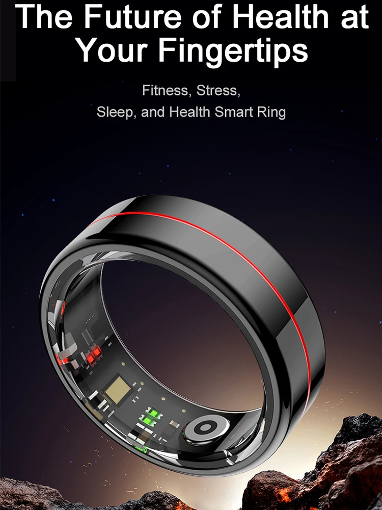 R04 Smart Ring 2025 NEW Men Women Multi Sports Modes Body Temperature HRV Health and Sleep Monitor Stainless Steel Sport Ring