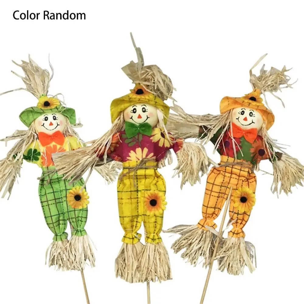 

Cute Halloween Scarecrow Ornament Standing Small Scarecrow Welcome Sign Cartoon Garden Scarecrows Ornament Home Ornament