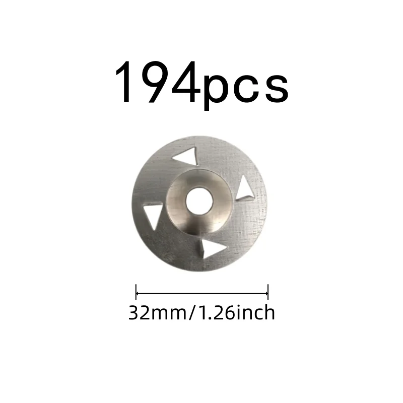 Flat Stable Base 32mm Floor Tile Fixing Washers 194 pcs, perfect for Home Decoration, Pre-Drilled Center Hole