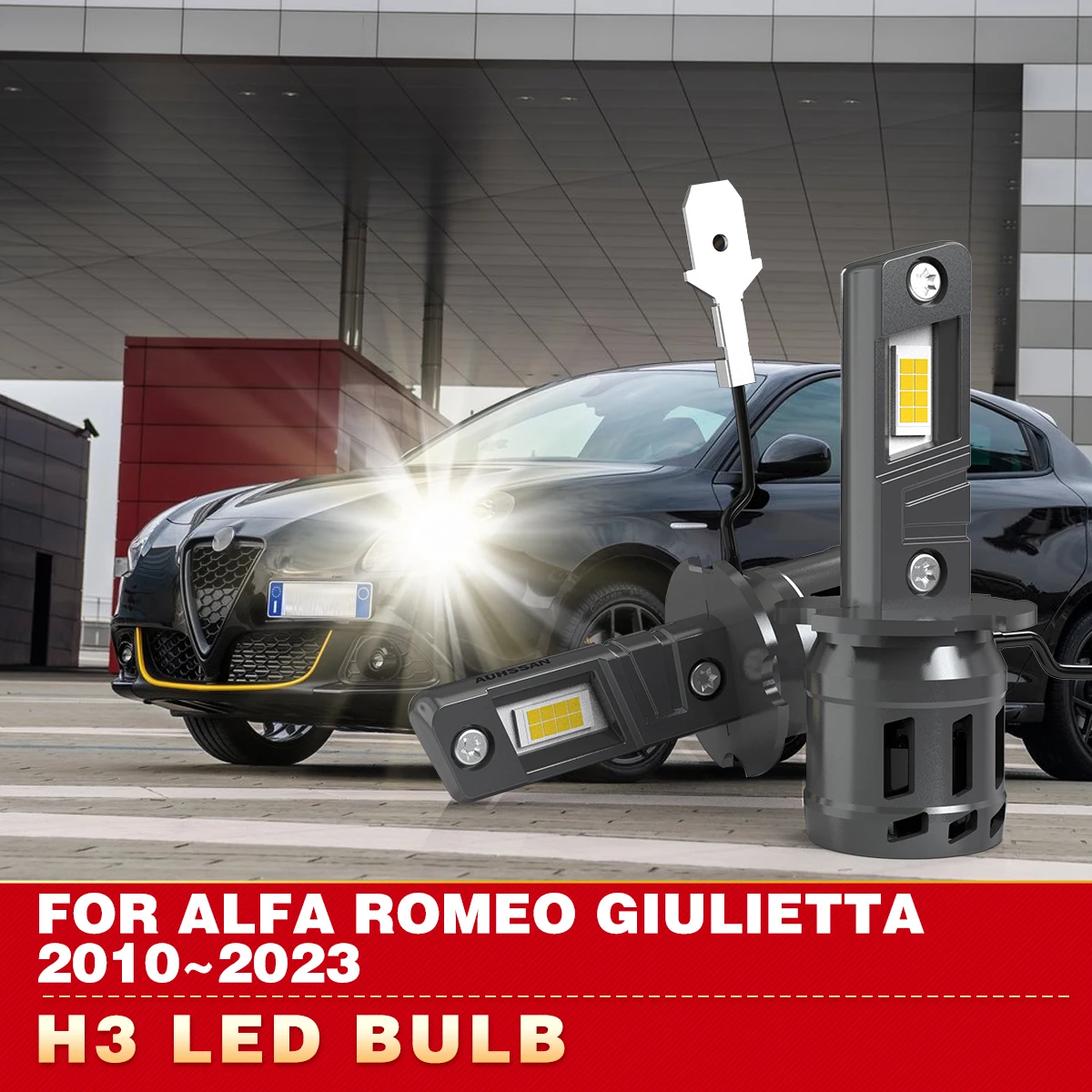 2x H3 LED Canbus Headlight Bulb 24000LM LED Car Head Fog Light with Fan Wireless H3 Turbo Led For Alfa Romeo Giulietta 2010~2023
