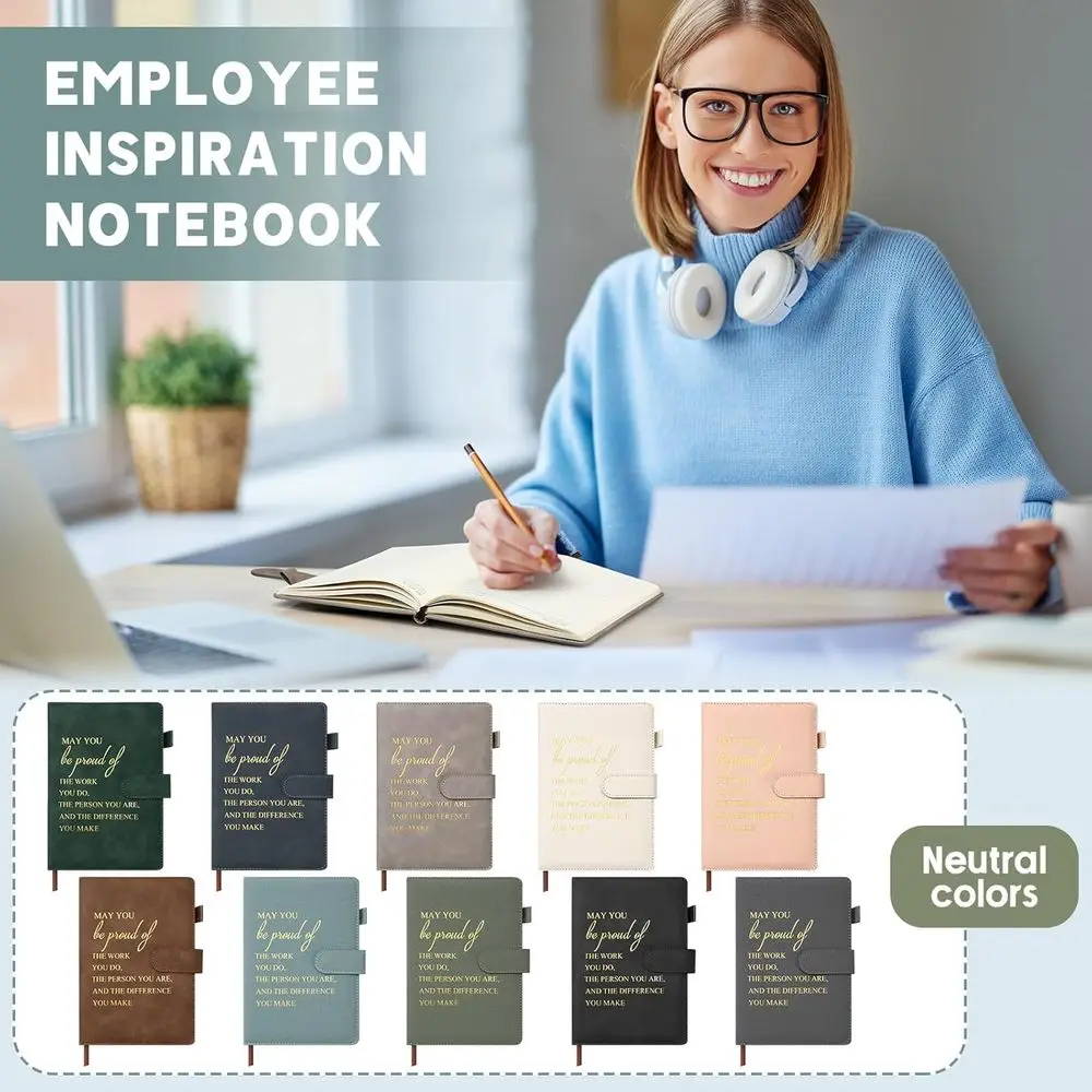 Set of 20 Premium A5 Leather Notebooks - Proud Work Journals for Team, Teachers, and Volunteers: Bulk Thank You Gifts