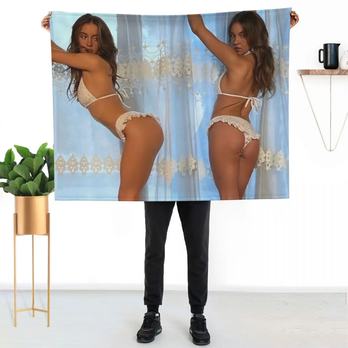 sydney sweeney aesthetic Throw Blanket Fashion Sofas Bed linens funny gift valentine gift ideas Blankets
