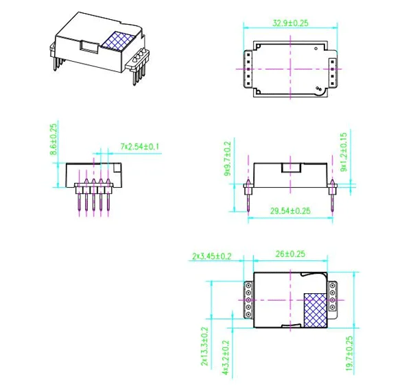 UART Output Carbon Dioxide Detection Infrared NDIR Principle Carbon Dioxide CO2 Sensor Module