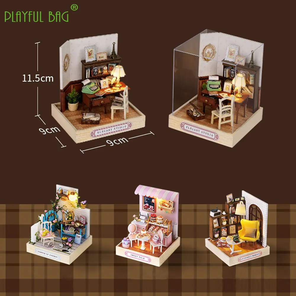 Fai da te Cottage miniatura paesaggio casa giardino Studio modello Building Block assemblaggio Puzzle giocattoli regali creativi per bambini UG350