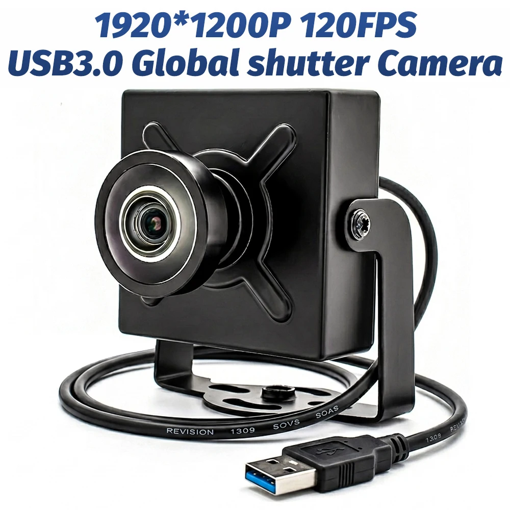 120FPS 2.3MP Global Shutter USB3.0 Camera AR0234 Industrial Machine Vision Webcam No Distortion M12 Lens Metal Case Plug & Play