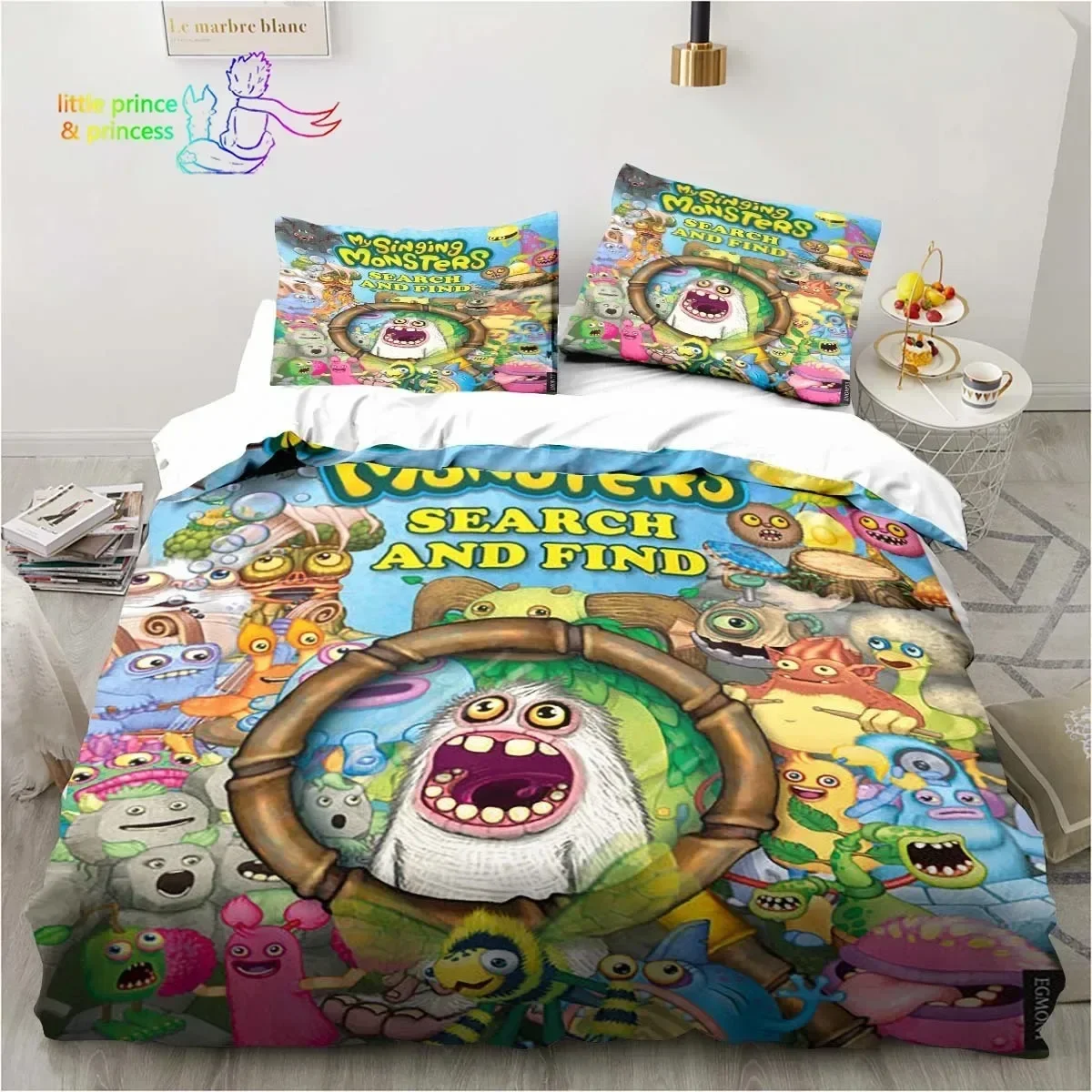 My Singing Monsters Video Game Cartoon Bedding Set Single Twin Full Queen King Size Bed Set Adult Kid Bedroom Bedding Gift