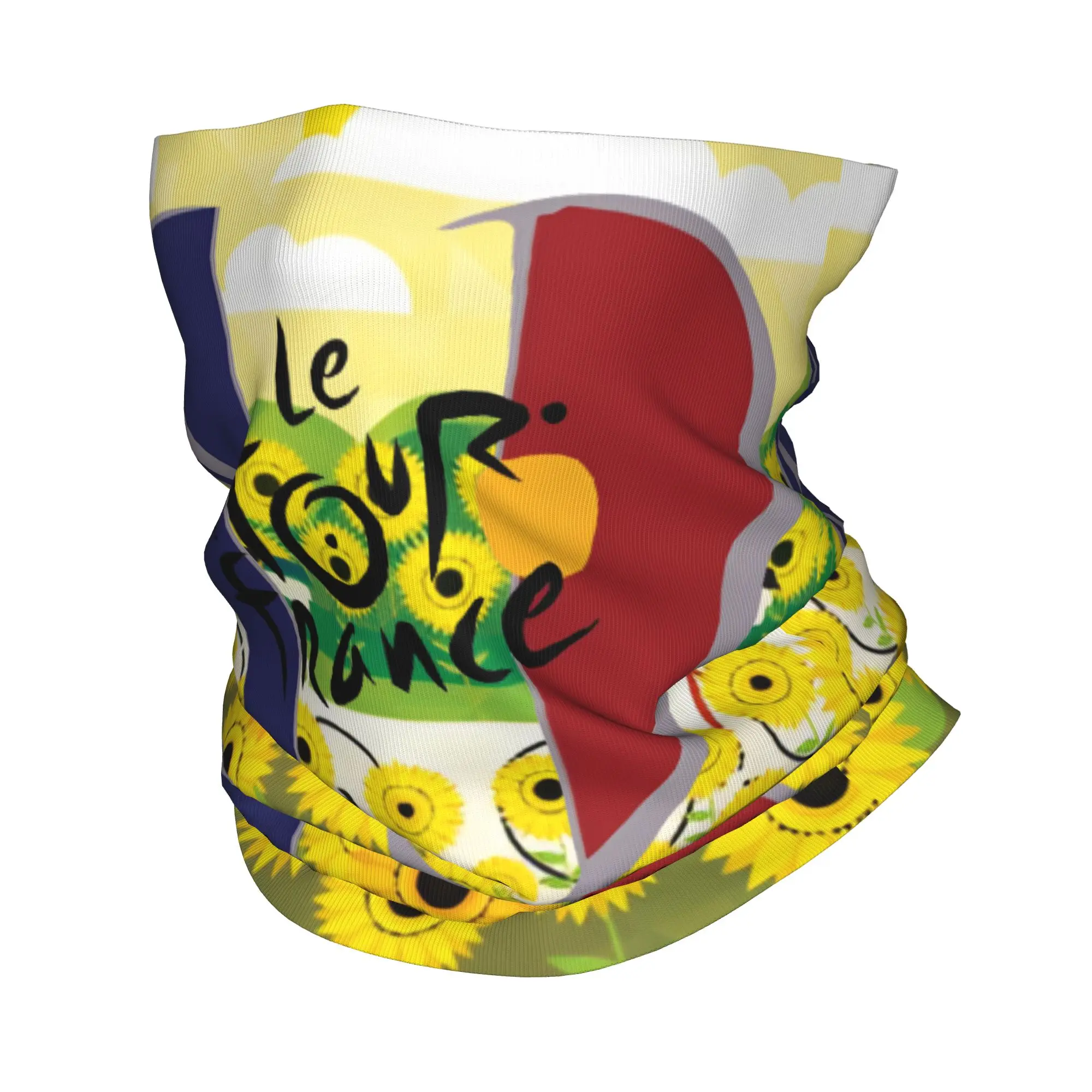 

Custom France TDF Tour Neck Gaiter Men Women UV Face Shield Winter Bandana Scarf for Hiking